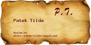 Patek Tilda névjegykártya